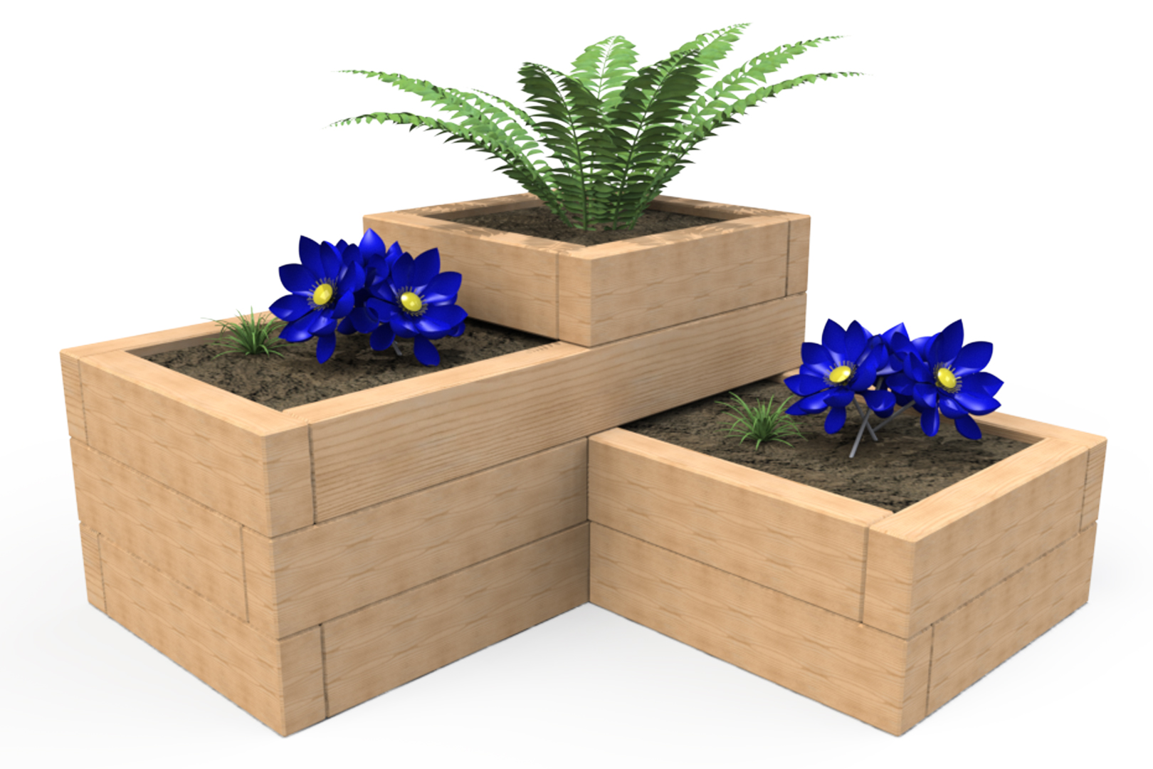 1.58m 3 Tier Sleeper Planter