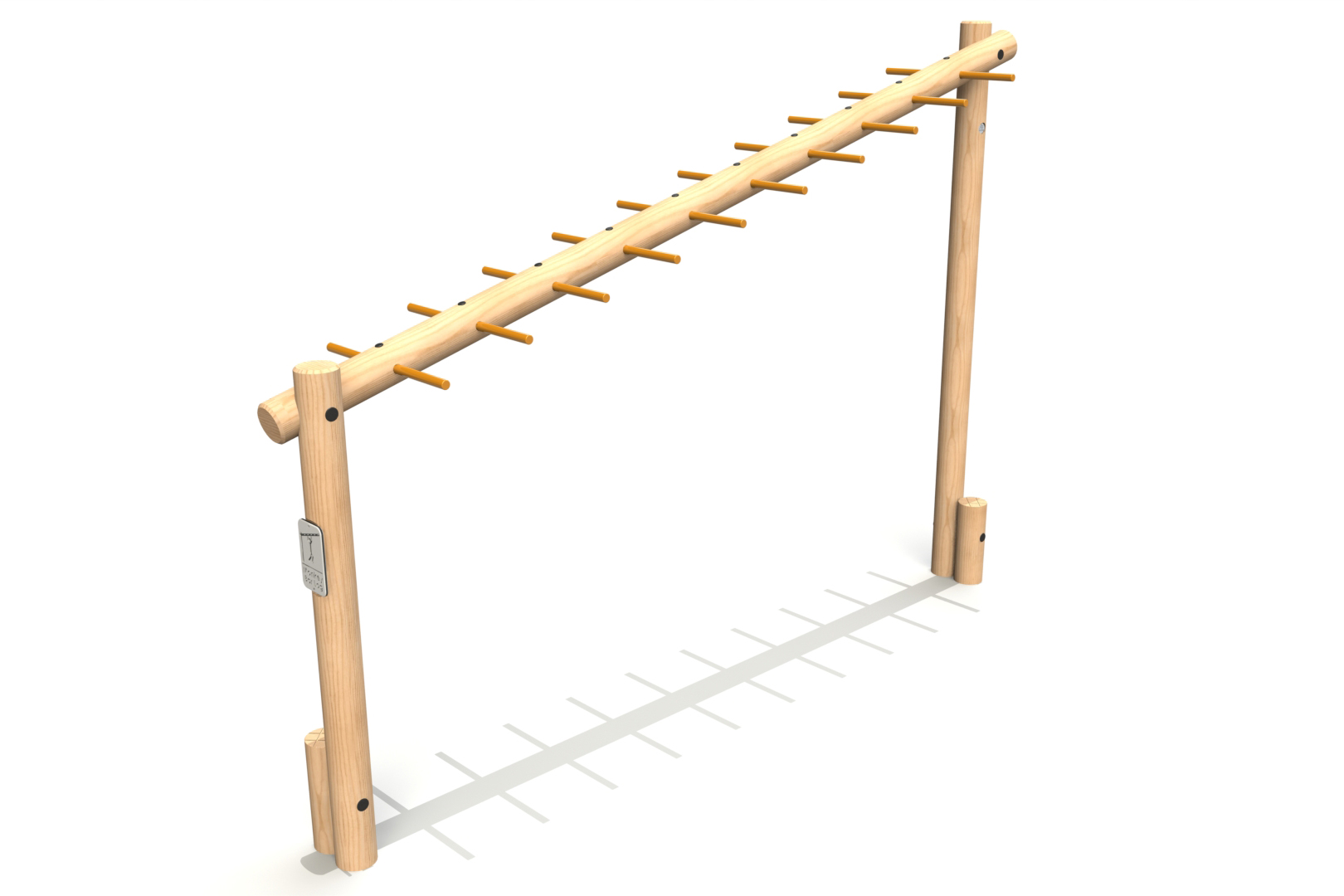 Sloping Monkey Bar Log